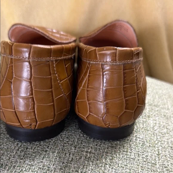 J. Crew size 10 croc embossed Italian leather smoking loafers - Picture 7 of 9